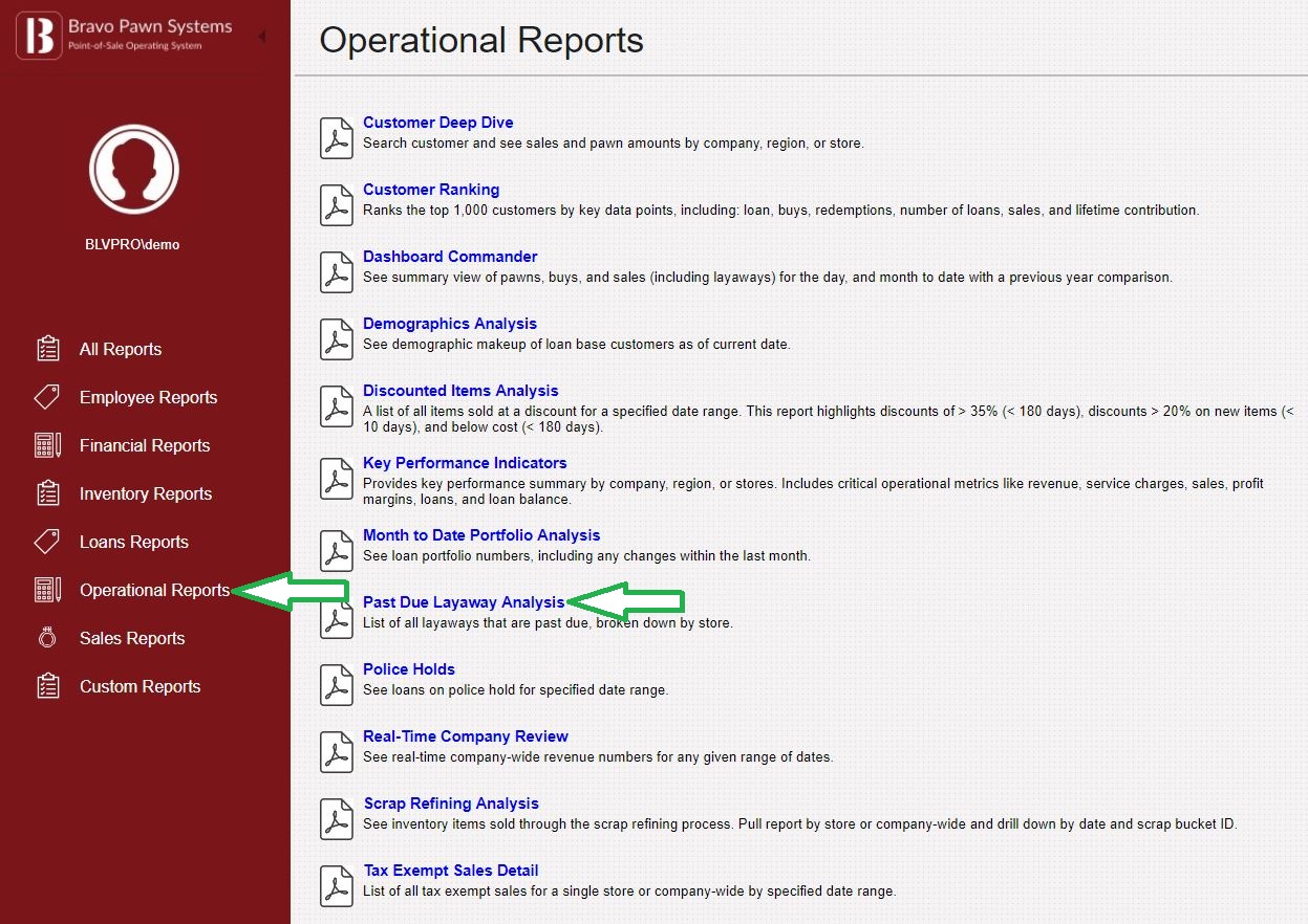 past_due_layaway_analysis_under_operational_reports.jpg